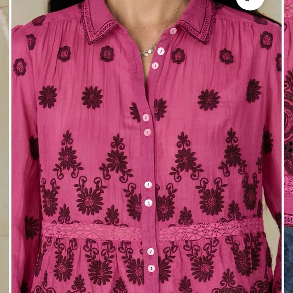 Sundance Tales of Time purple embroidered blouse - Picture 3 of 12